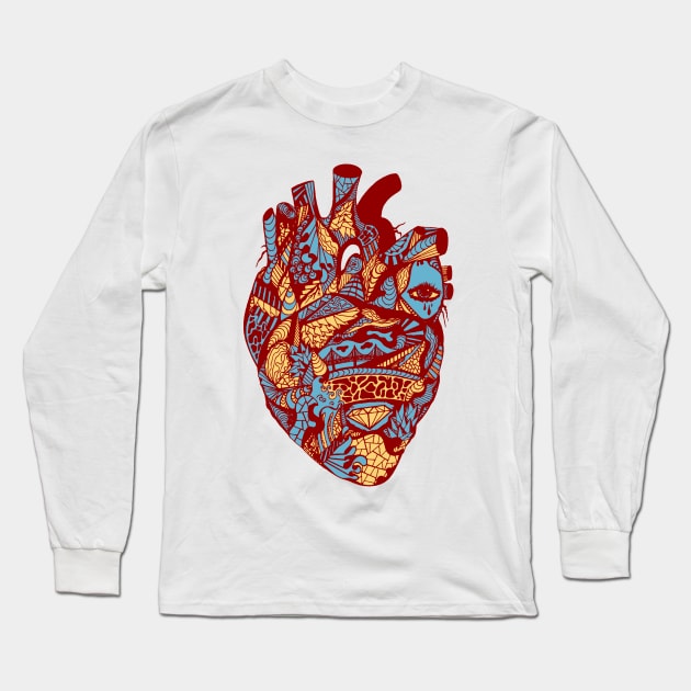 Pastel Cream Transparent Heart Long Sleeve T-Shirt by kenallouis